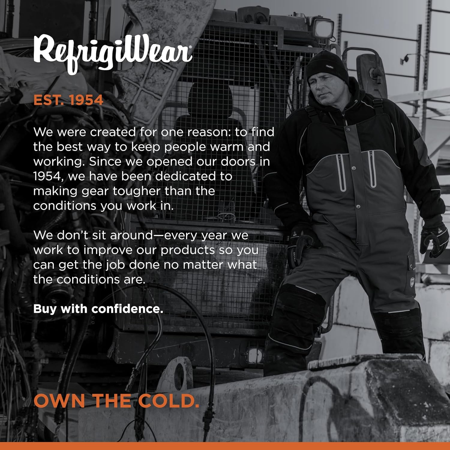 RefrigiWear Insulated Bib Overalls for Men -40°F Winter Overalls - Wind-Resistant Insulated Coveralls - Flex Work Bibs - Image 5