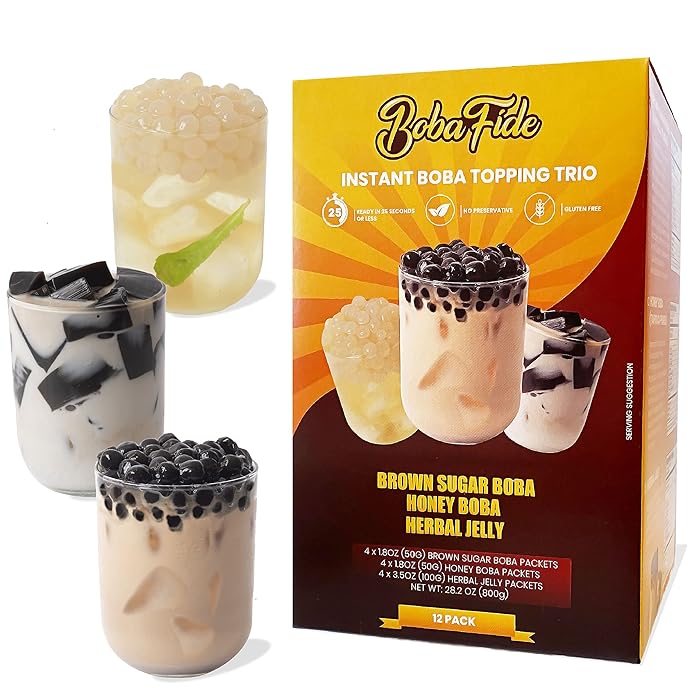 Buy BOBA FIDE Instant Boba Tea Topping Kit Brown Sugar Boba, Honey