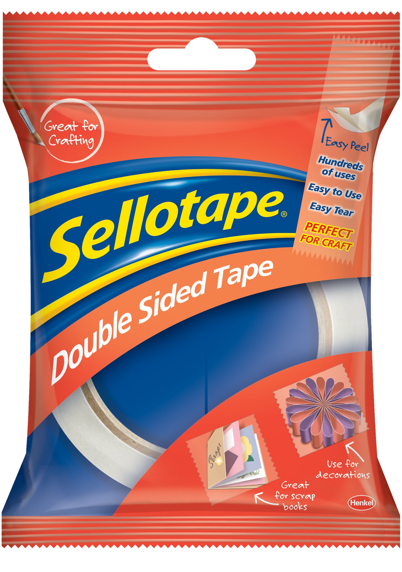 Sellotape White Double Sided Tape 12Mmx33m (Pack Of 8) 1589241
