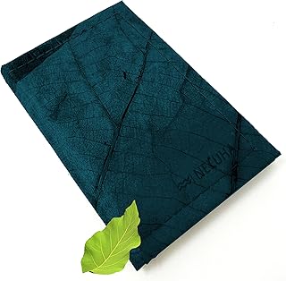 NELUHA Wallet Small Credit Card Holder Made of Teak Leaves Vegan Sustainable Leather Alternative Wallet Mini Hinged