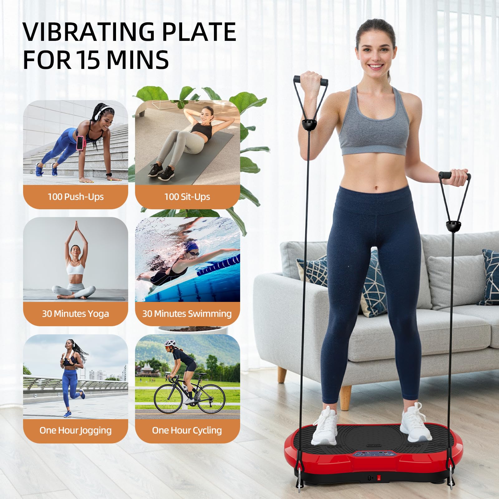TLGREEN Vibrationsplatte Groß mit Leiser 200W-motoren, L/ XL Rüttelplatte Sport, 120 Stufen und 10 Modi, Fernbedienung, Vibration Plate für Zuhause Ganzkörpertraining Lymphdrainage Muskelaufbau