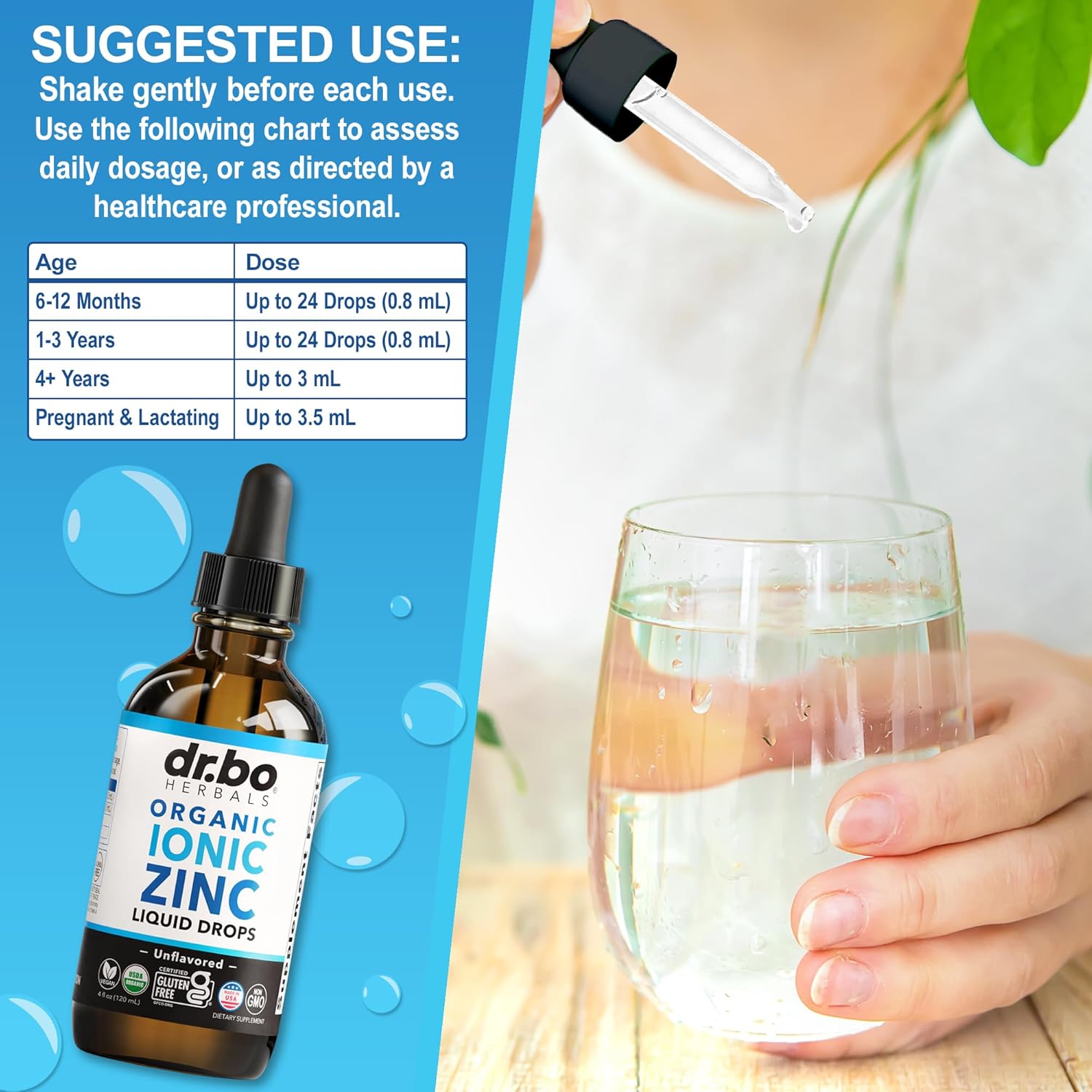 Zinc Supplements Liquid Drops Organic - Pure Organic Ionic Liquid Zinc Supplement Drops for Kids, Adults, Women & Men - Vegan, Skin Immune Support Supplements for Toddler Kids, Adults, Women, Men 4 Oz - Image 7