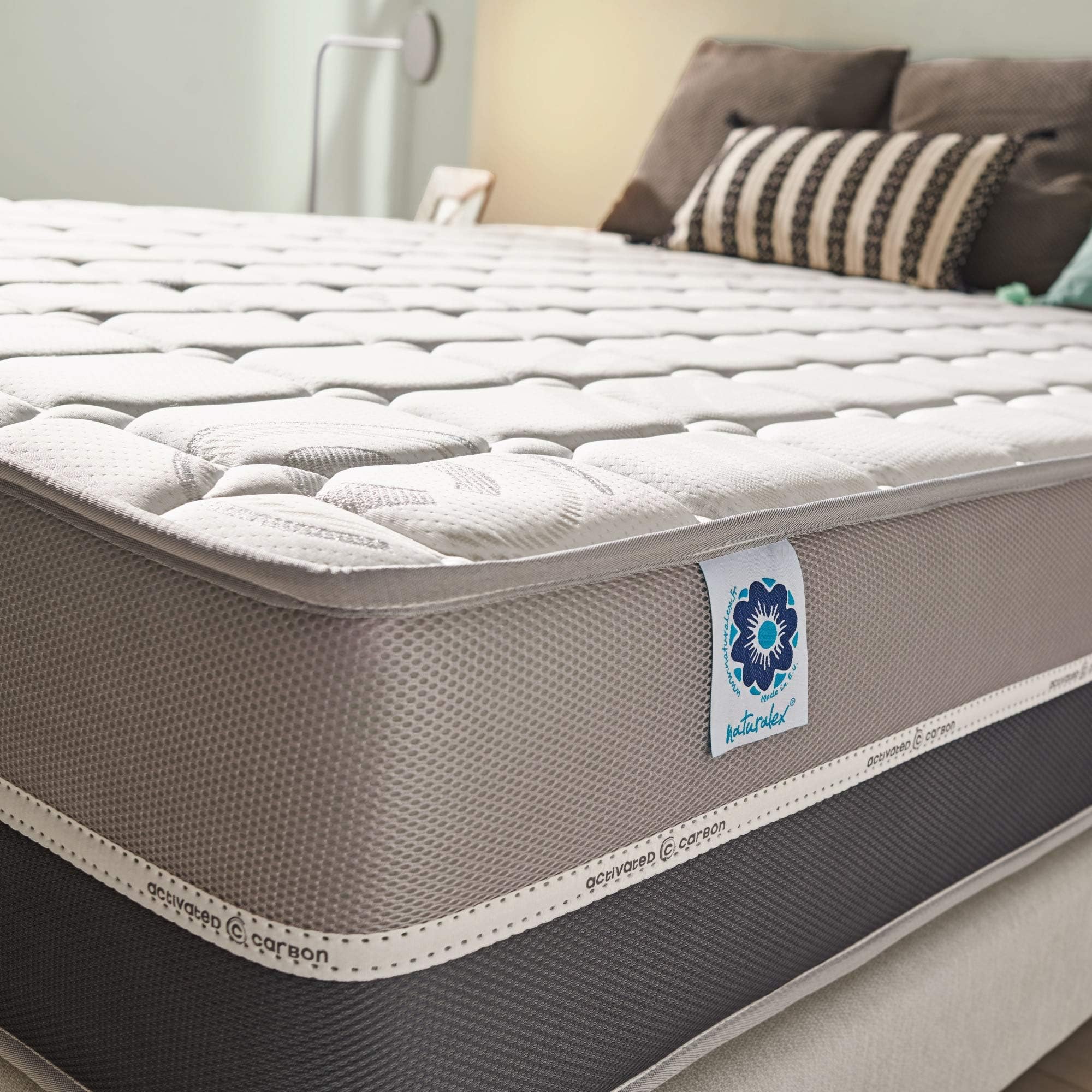naturalex Carbontech | Viscoelastic Memory Foam and Special Edition Latex with Antistress Technology 4ft6 Double Size 135x190cm | Thermoregulating and Hypoallergenic for Better Sleep Quality