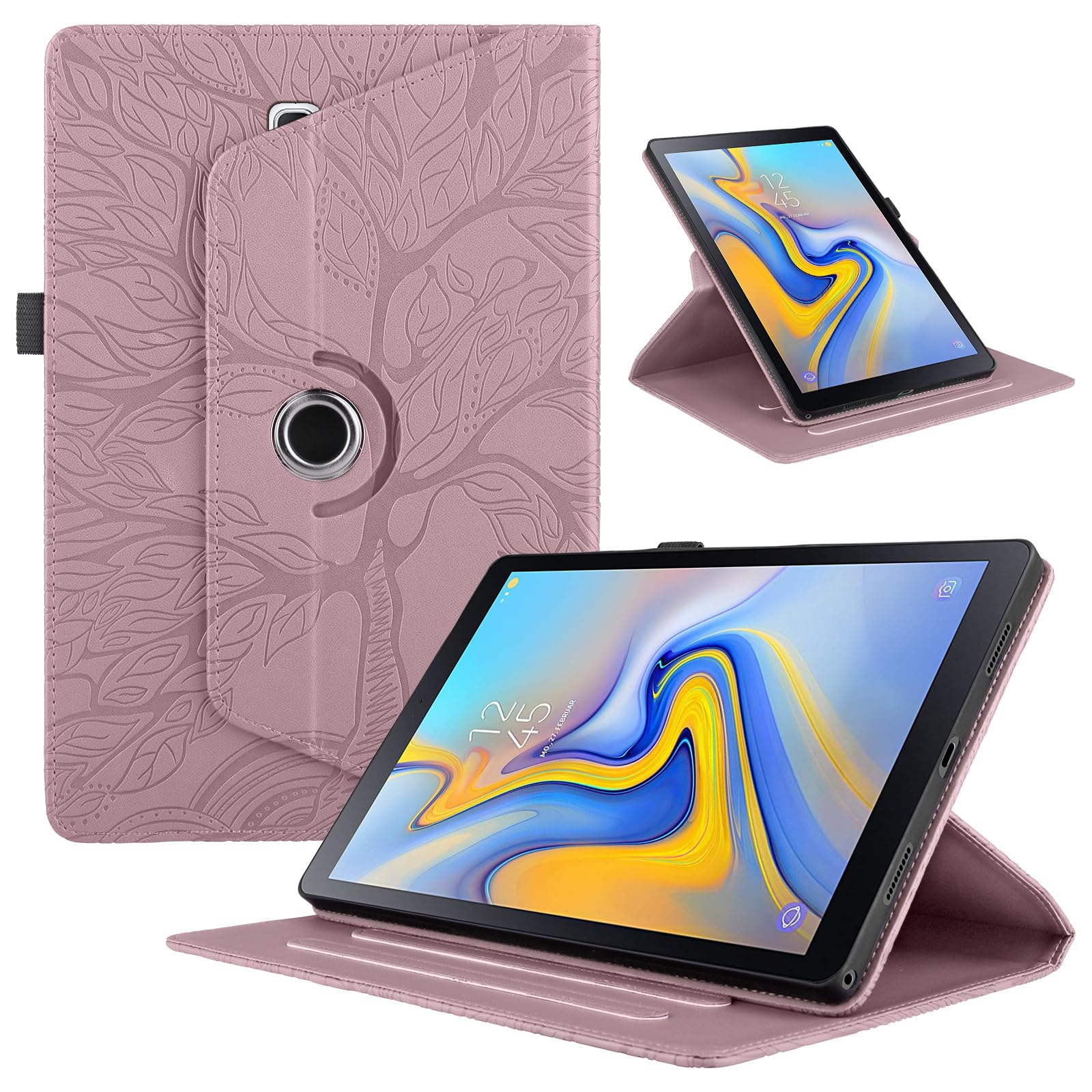 Funda para Samsung Galaxy Tab S9/ S8/ S7 11" (SM-X710/X700/T870) PU Cuero Tablets Protectora Cover 360°Carcasa Giratoria de ángulo Múltiple Stand Función Tablets Funda,Rojo Árboles — view 110