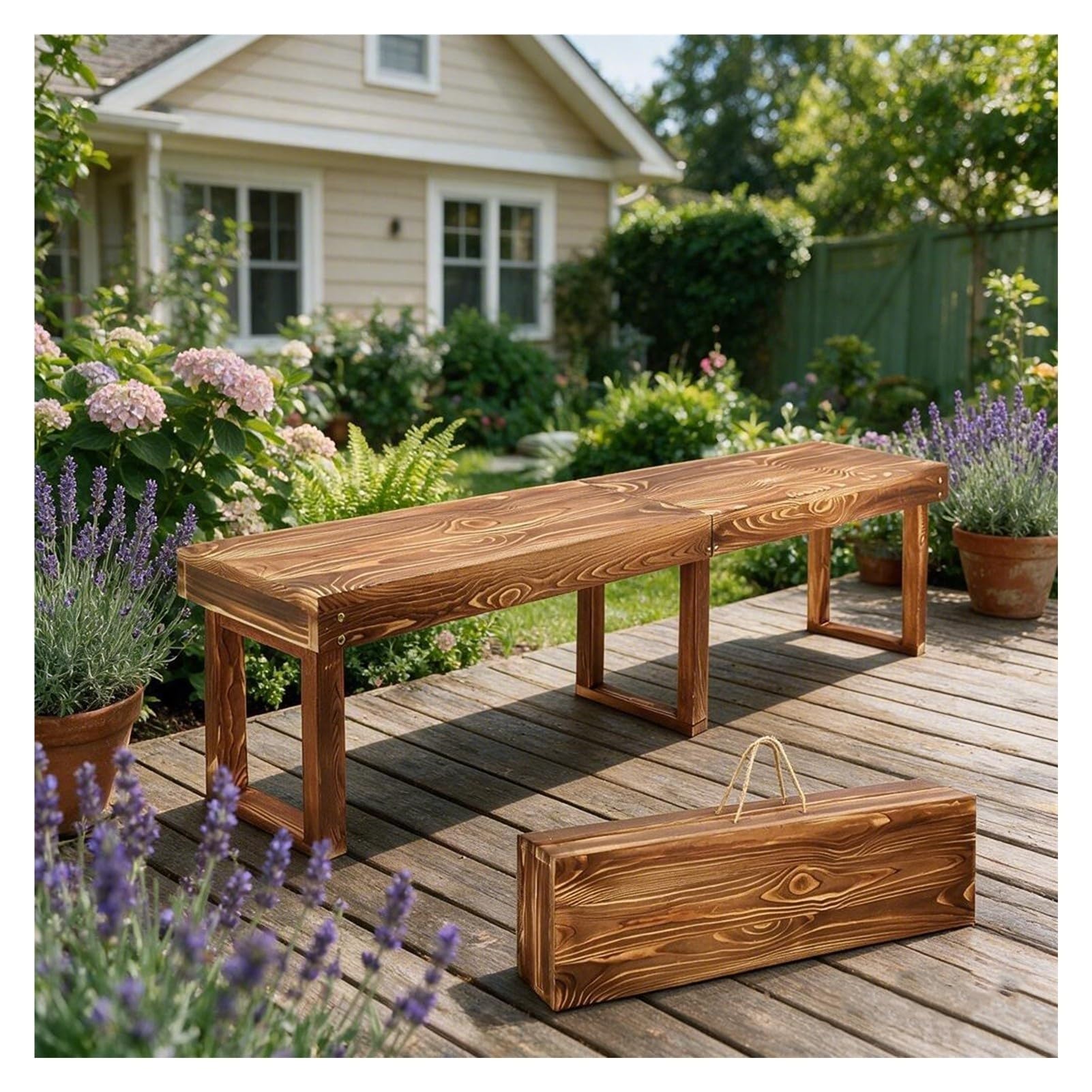 Bancos Plegables Portatiles Banco Madera Exterior 180 X 28 43 Cm