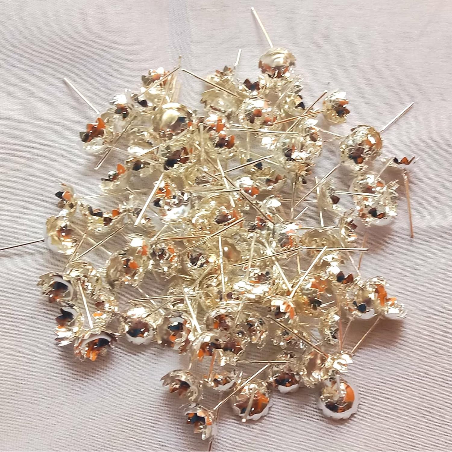 RDE home care - 108 Silver Flowers For Pooja- Ashtothram Shatanamavali Flowers for Laxmi Puja - Flowers for Diwali Pooja (Silver)-image-16