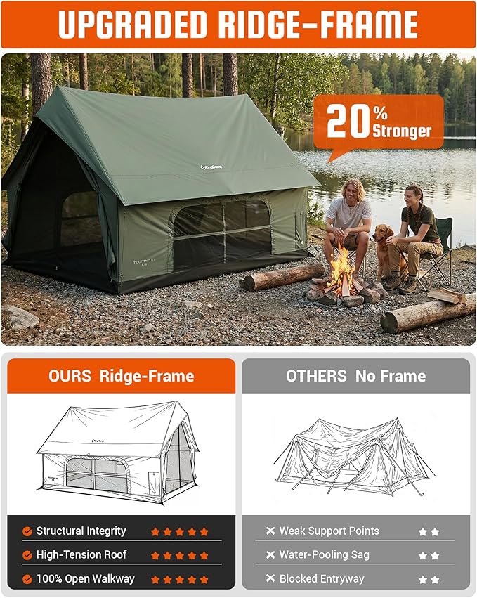 Carpa KingCamp para 6-8 personas con estufa miniatura 3