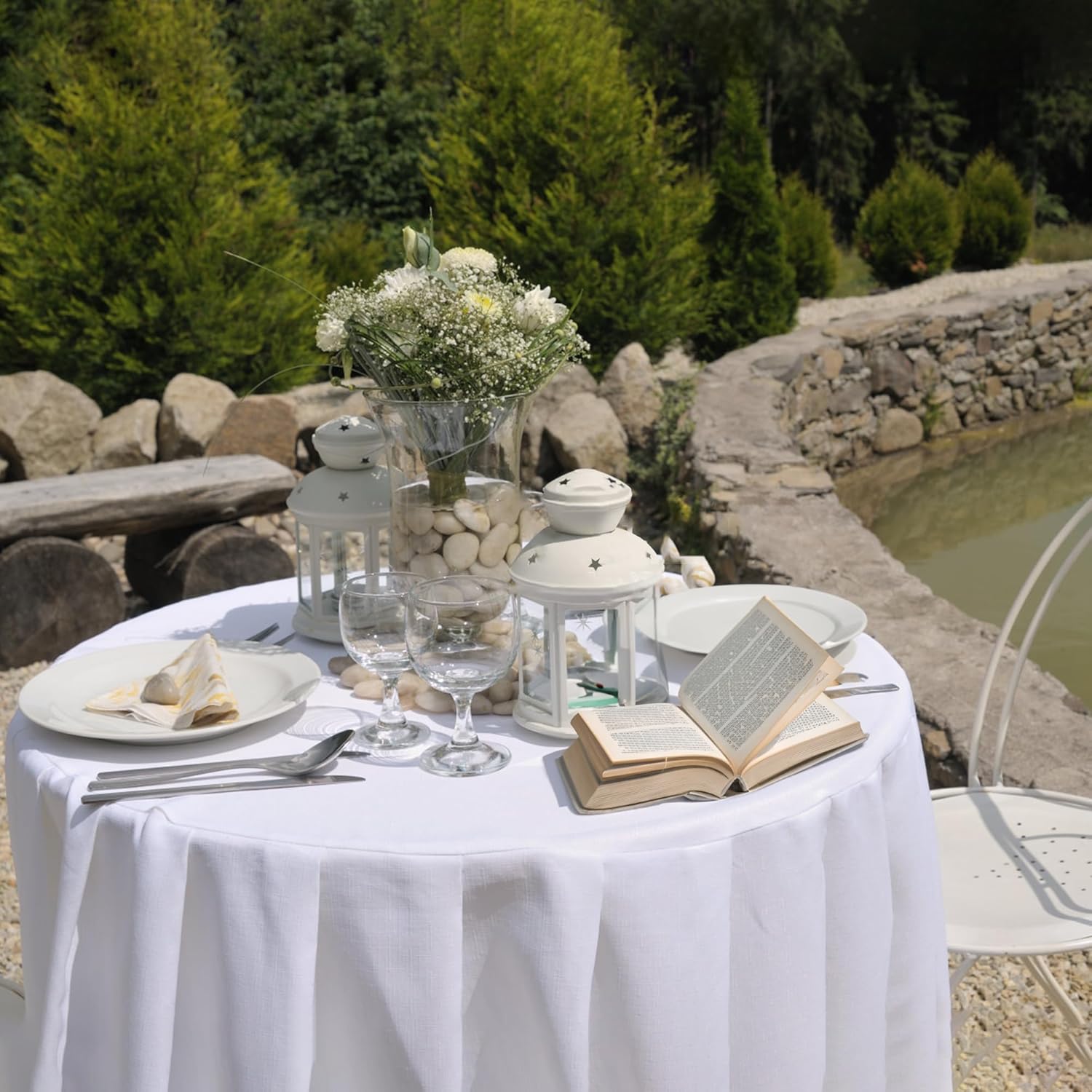 40lbs White Pebbles for Landscaping, 1-2Inch Natural River Rocks for Aquarium, High Polished Decorative Stones for Vase Filler Fish Tank Gardening