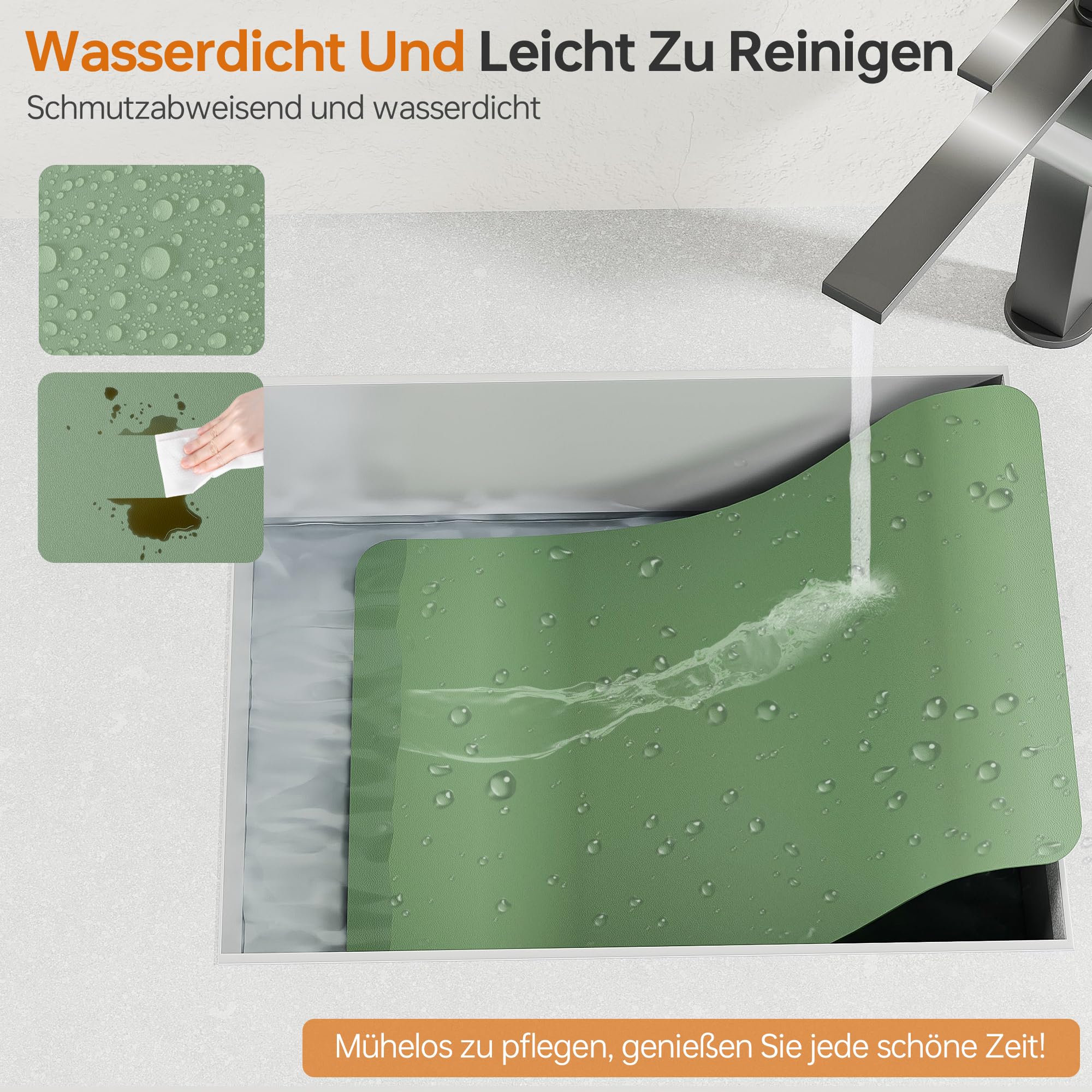 IKWOLETI Washable Table Placemats with Coasters, PU Leather Place Mats for Table - Image 2