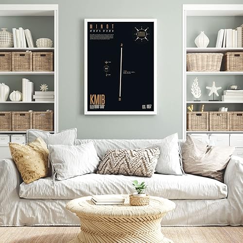 Miniatura 3 de Minot Air Force Base (KMIB) - Military Runway Print - Military Base Runway - Airfield Map Art - US Air Force Base Art - US Air Force Base Runway Map