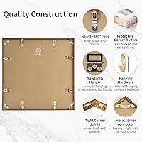 Vista 196 de Fun Memories Portarretratos de metal de 16 x 20 pulgadas con paspartú de 11 x 14 pulgadas, acabado de aluminio cepillado, parte delantera de vidrio