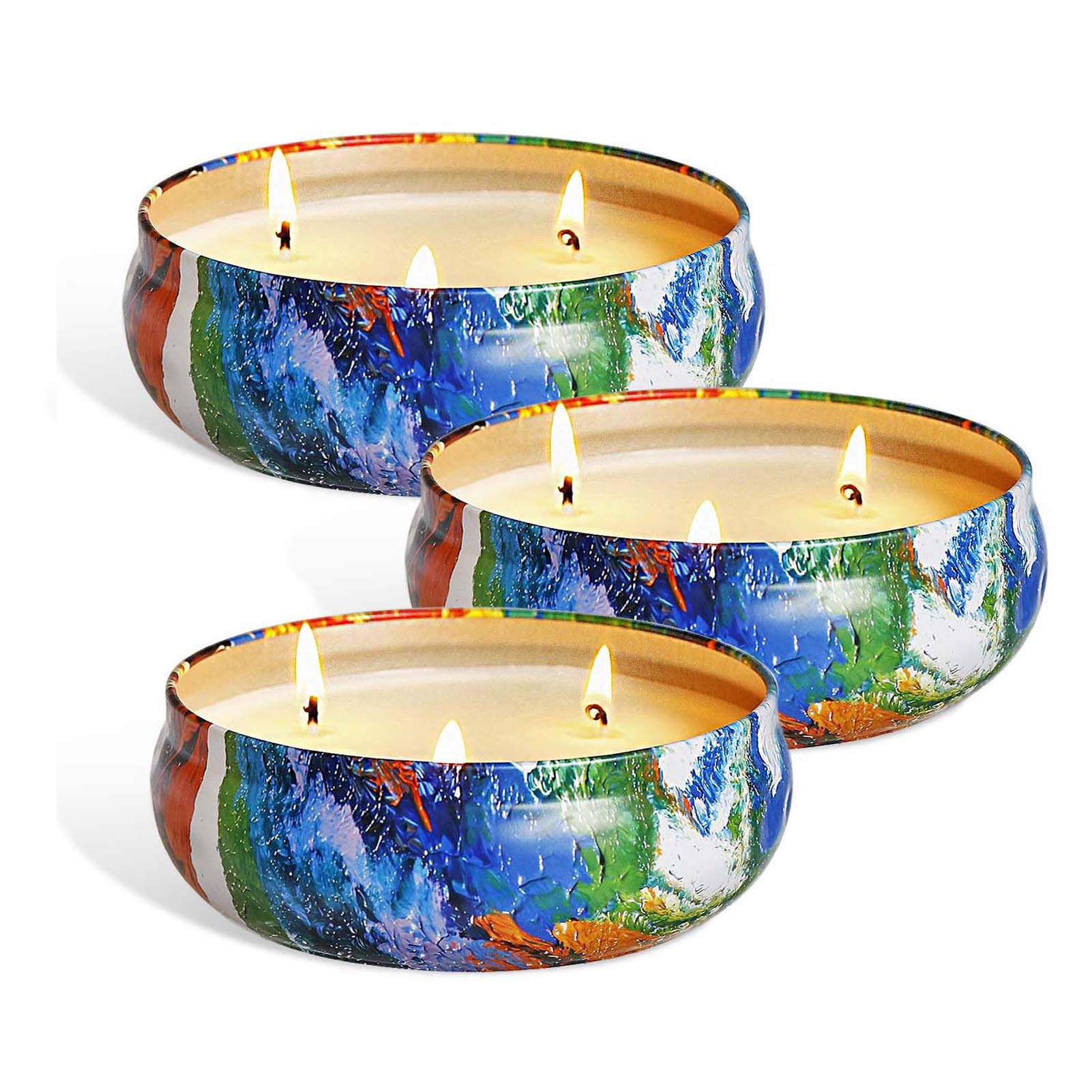 Juego de velas aromáticas de aceite de citronela, de 396 ml, con tres mechas, sin humo, para regalo de cumpleaños, Navidad, Día de la Madre