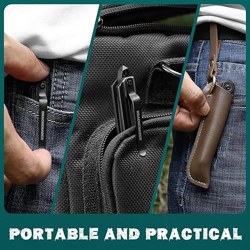 Miniatura 6 de Slim Damascus Tanto Pocket Knife for Men and Women, Small Gentleman's EDC Folding Knife, Handmade 67 Layers VG10 core Damascus Blade, as Gift and