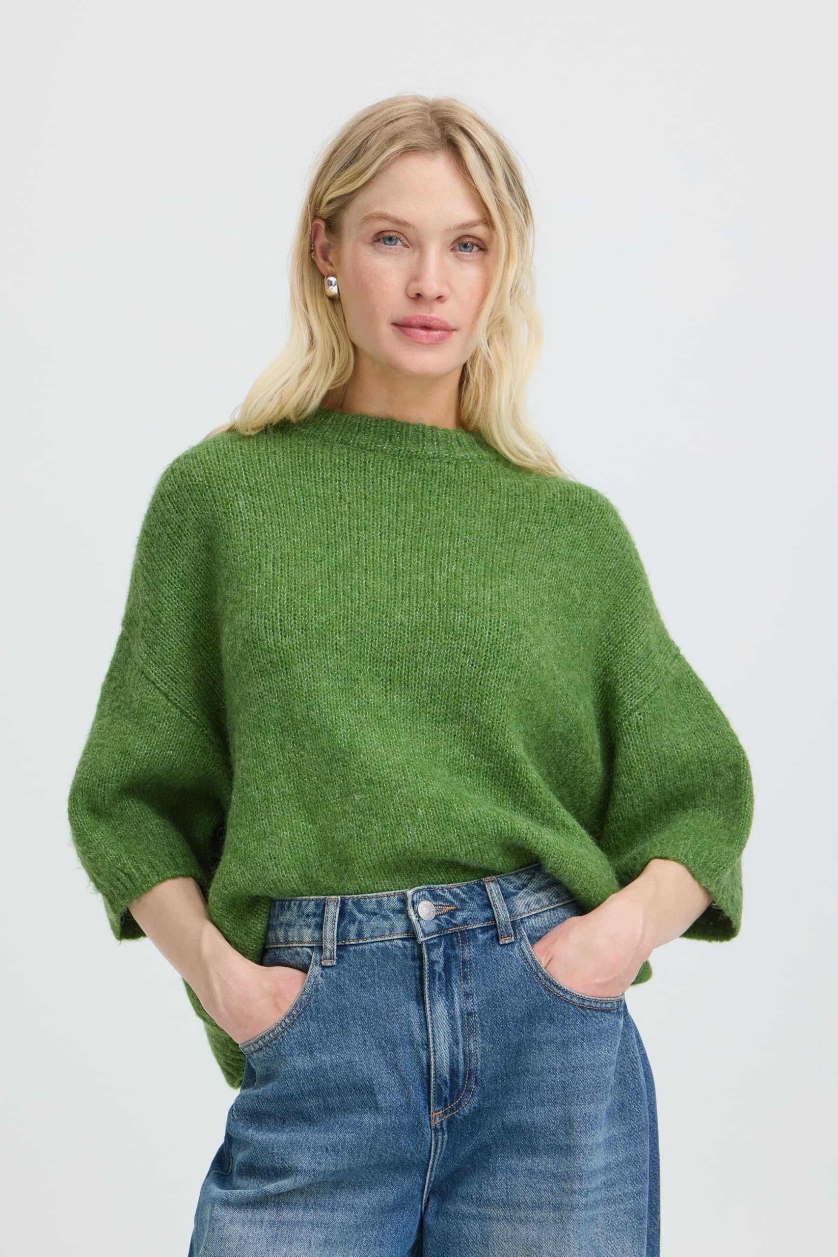 b.young Damen Strickpullover halbarm BYOTIA 3/4 Ärmel