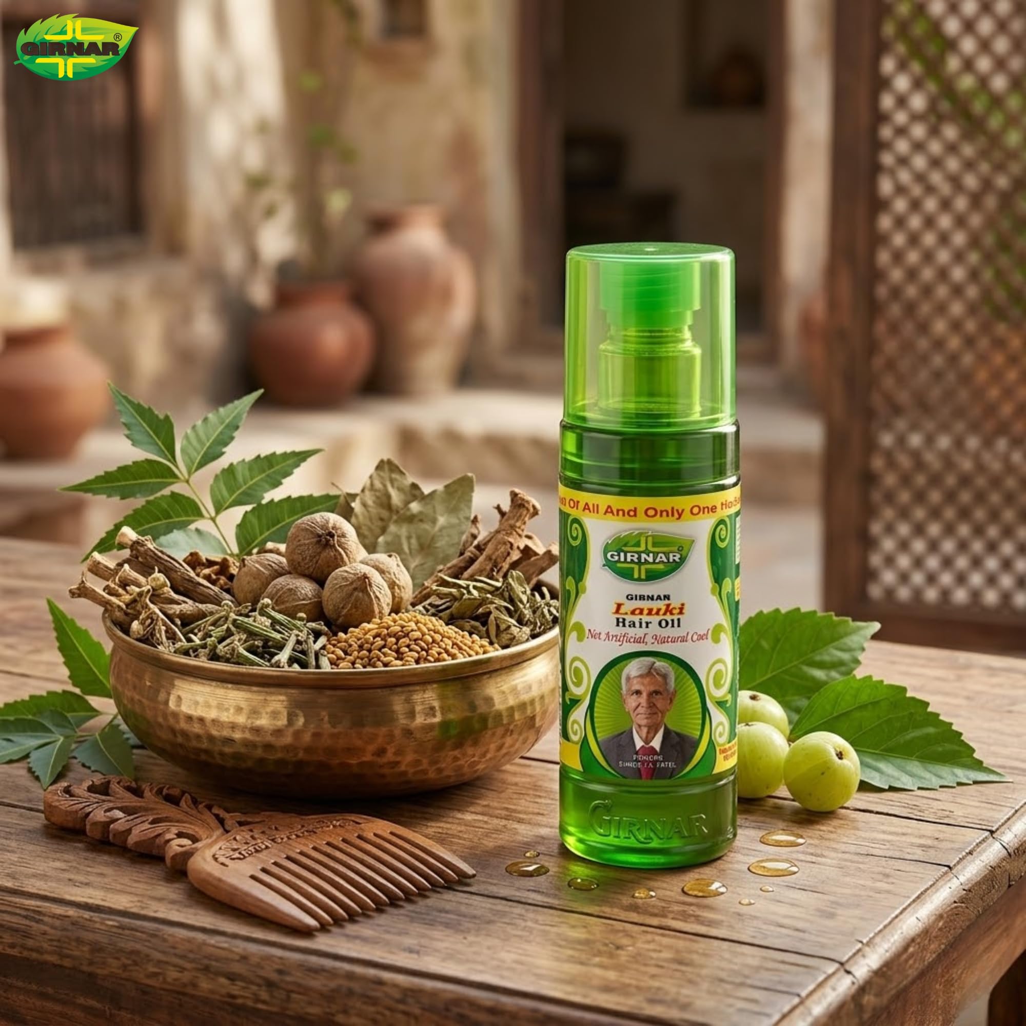 GIRNAR Lauki Hair Oil Ayurvedic 500ml with 14 Herbal Extracts, Gourd Oil for Hair Growth, Hair Fall Control & Deep Scalp Nourishment, Strong and Healthy Hair for Men & Women. 4