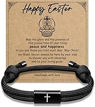 Easter Basket Stuffers for Teen,Easter Bracelet for Boys and Girls, Kids Christian Gifts with Delicate Card, Christian Jewelry to Matching Outfit for Son, Daughter, Grandson, Granddaughter