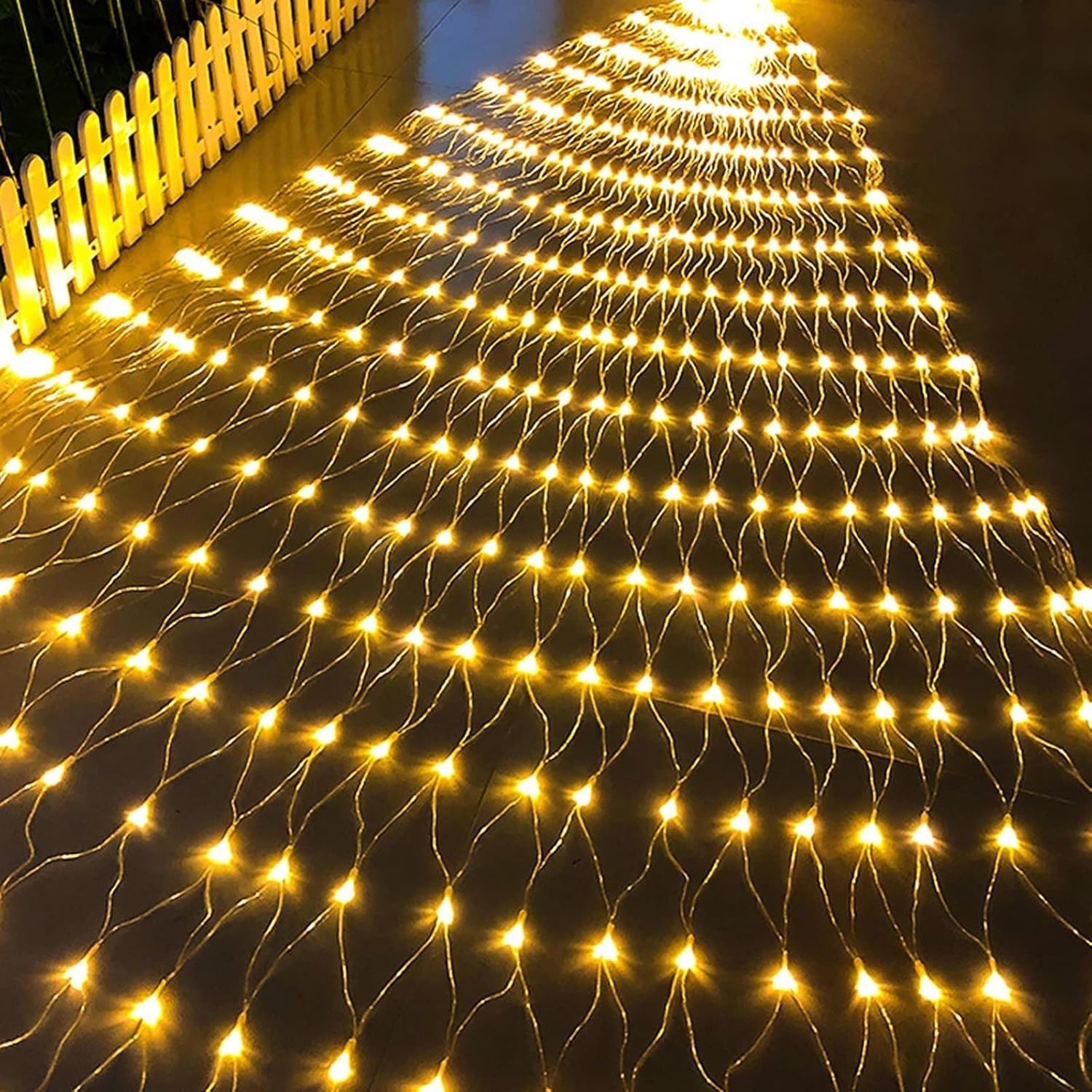 Świąteczna Siatka Na Lampki Choinkowe, Do Wewnątrz I Zewnątrz, Z Timerem, Dekoracji Okien Imprez Świątecznych(Warm White,3m x 2m 200led)
