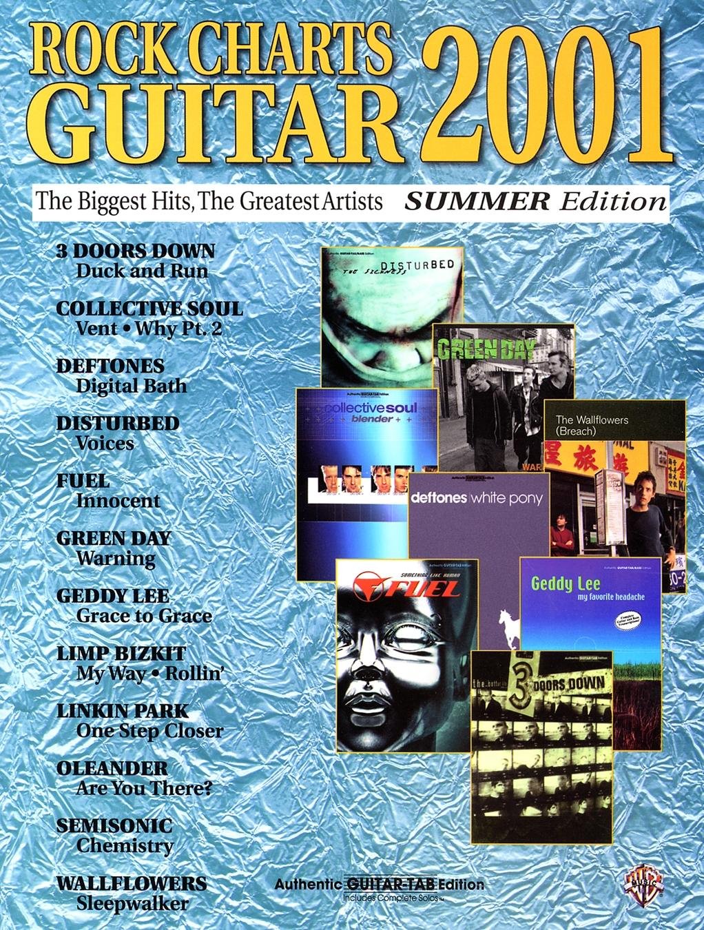Rock Charts Guitar 2001 Summer Edition: Authentic Guitar TAB Alfred Music