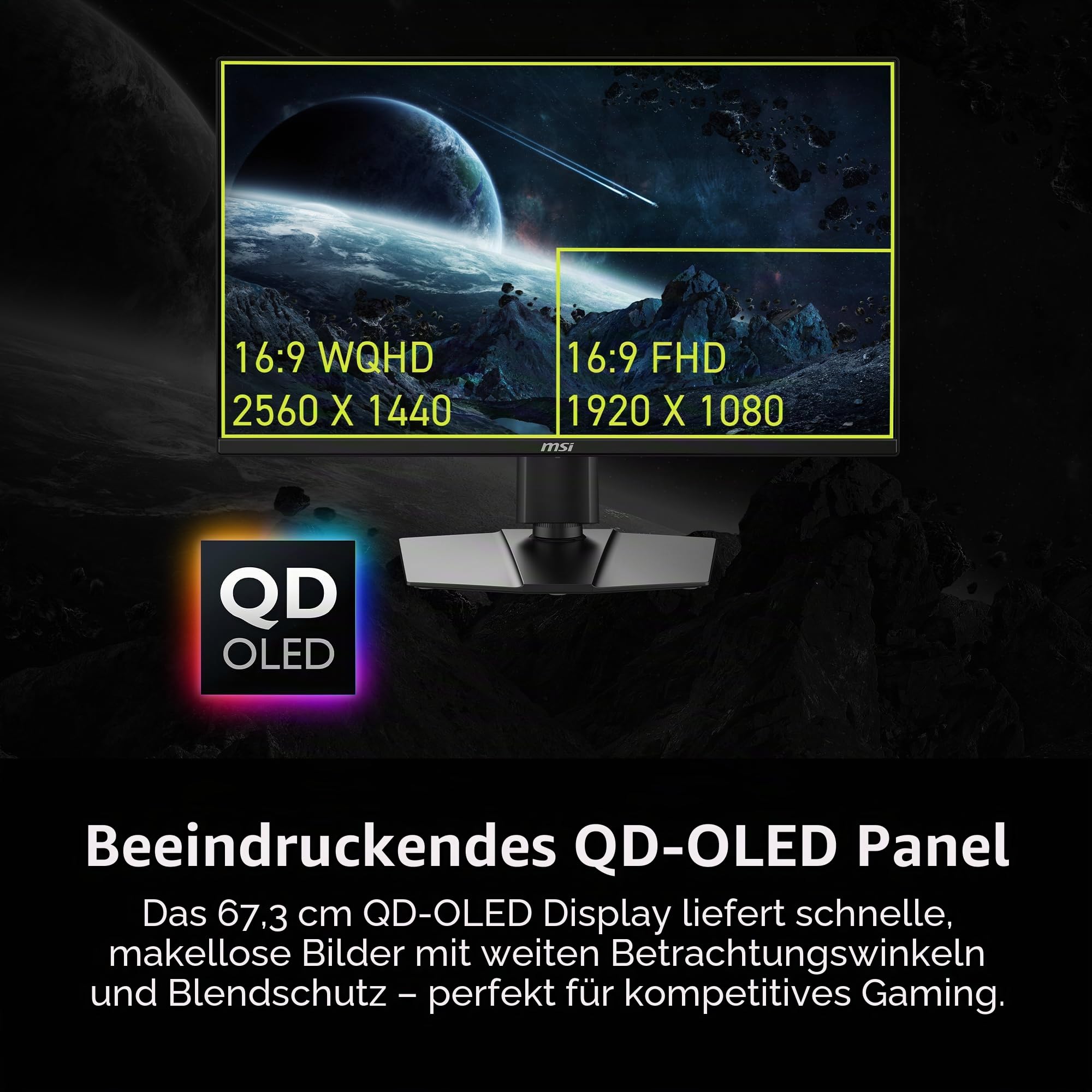 msi MAG 272QP QD-OLED X24 27 Zoll 2560 x 1440 Gaming Monitor 240Hz