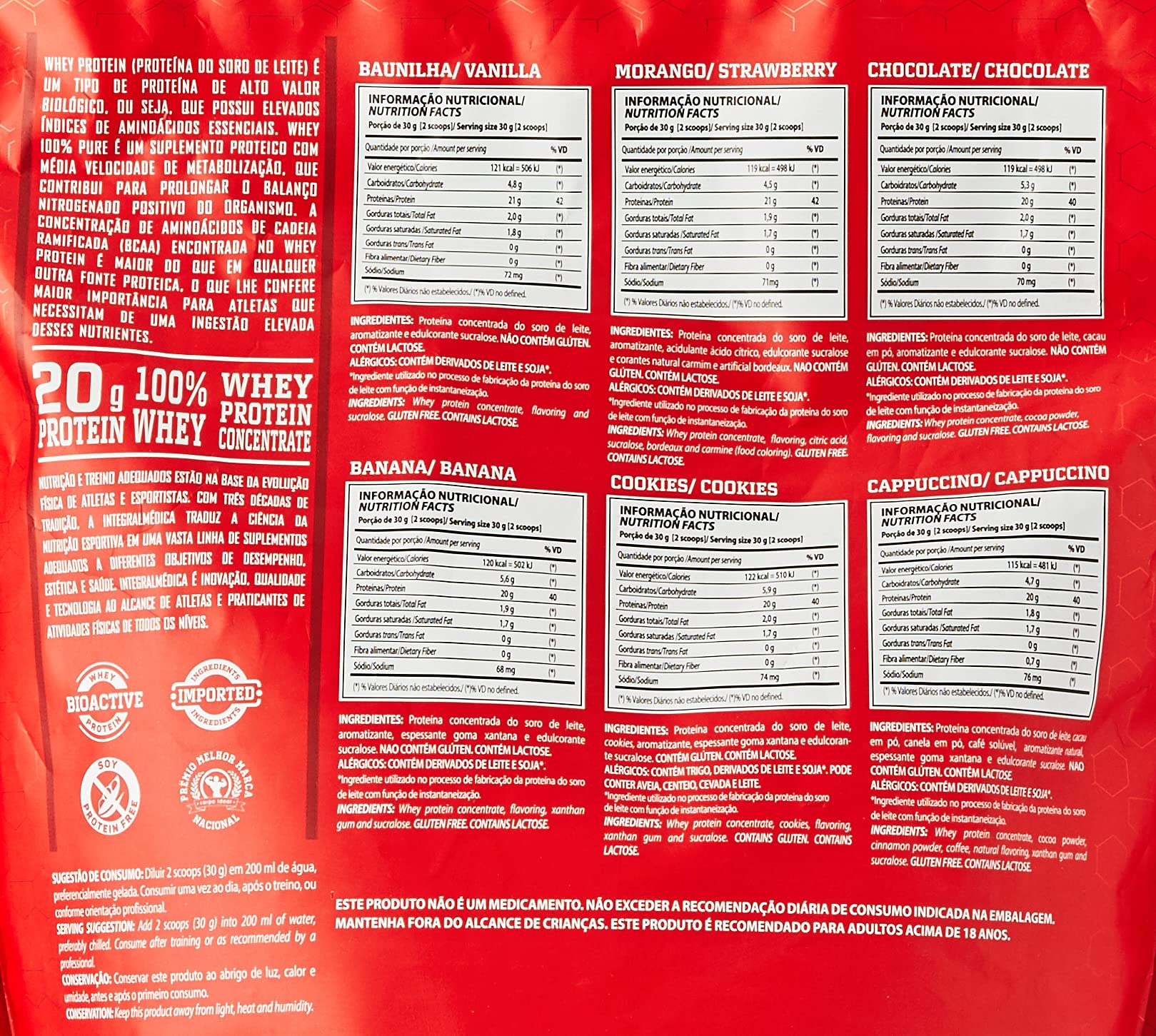 Whey 100% Cookies And Cream Pouch 1, 8Kg, Integralmedica, 1.8kg