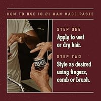 Vista 4 de 18.21 Man Made Crema para peinar, 2 oz. Fragancia original de tabaco dulce en pasta con acabado de brillo natural