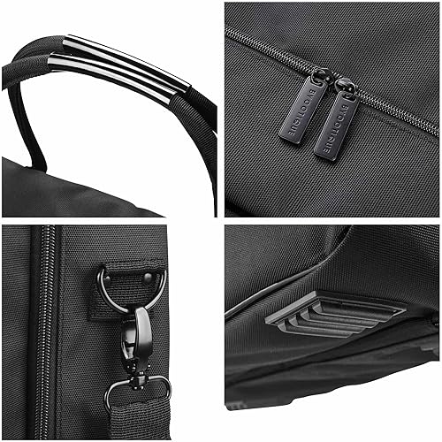 Miniatura 2 de BYOOTIQUE Bolsa de maquillaje de cara suave, bolsa de maquillaje de 2 capas con 4 bolsas interiores extraíbles para artistas, organizador de