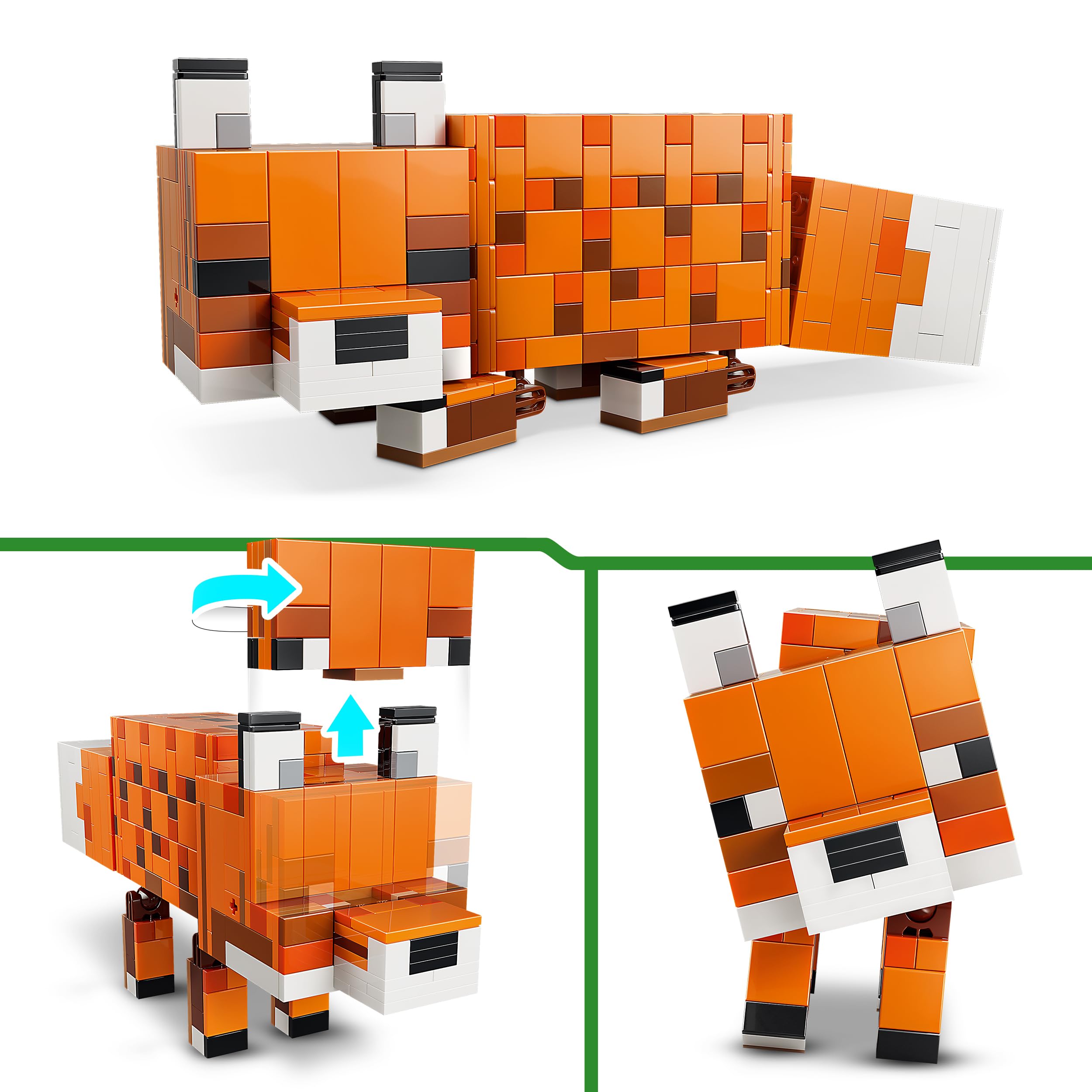 LEGO Minecraft La Volpe Giocattolo - Puzzle Animale 3D con Accessori - Decorazione per la Gaming Room o per la Camera da Letto - Idea Regalo di Compleanno per Bambini, Bambine e Fan da 10 Anni - 21588