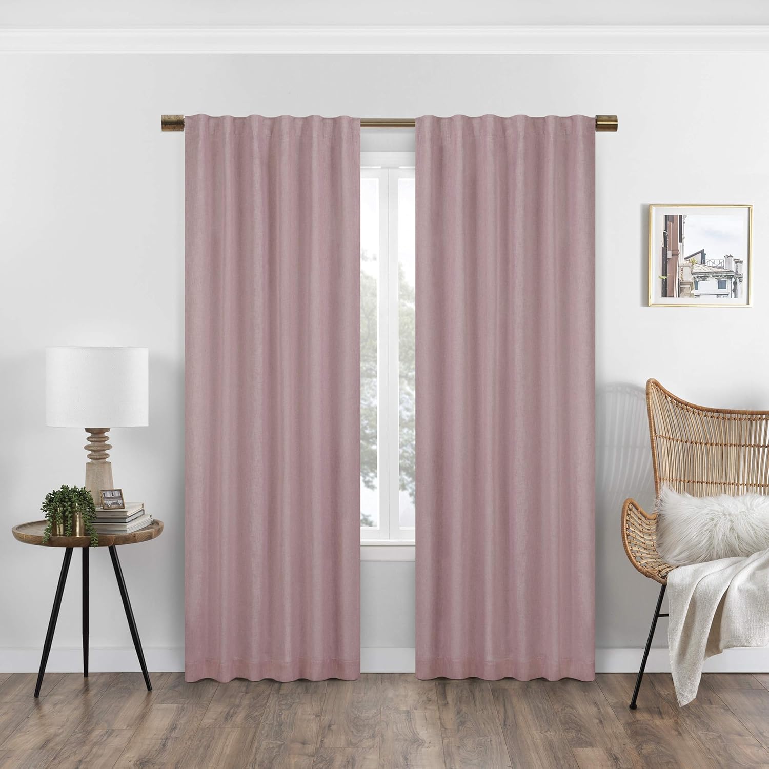 Eclipse Absolute Zero Nora Solid Blackout Thermal Insulated Rod Pocket Curtains for Bedroom, Single Panel, 50" x 84", White