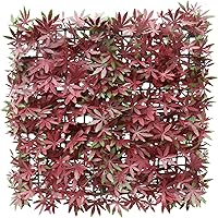 Vista 28 de E&K Panel de valla de plantas artificiales de 20 x 20 pulgadas, hojas sintéticas, césped, panel decorativo para interiores y exteriores