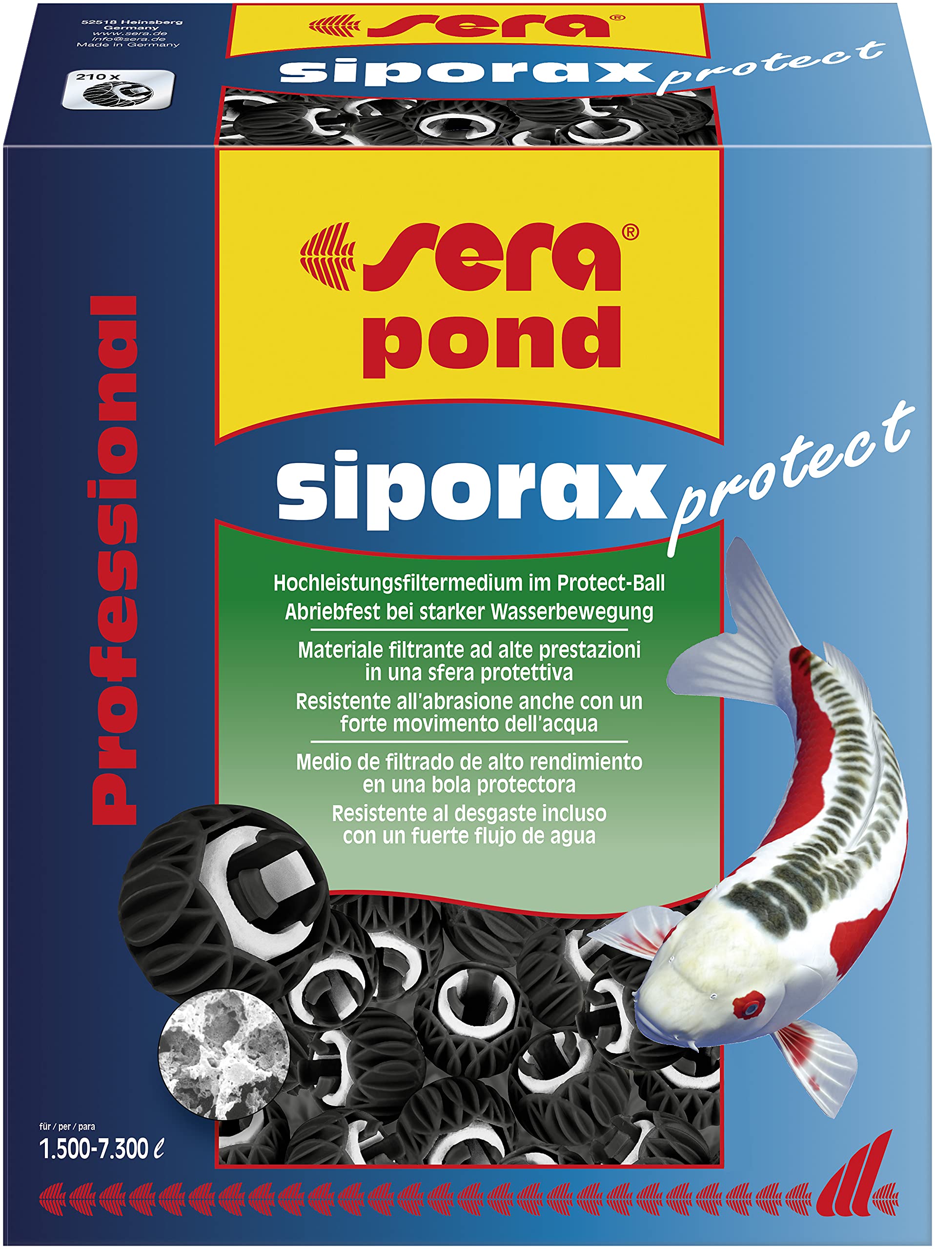 sera siporax Pond Protect Professional 2,8 kg | biologisches Filtermedium für Teichfilter mit starker Wasserbewegung | Protect-Ball gegen Abrieb & hohe Nitrifikationsleistung