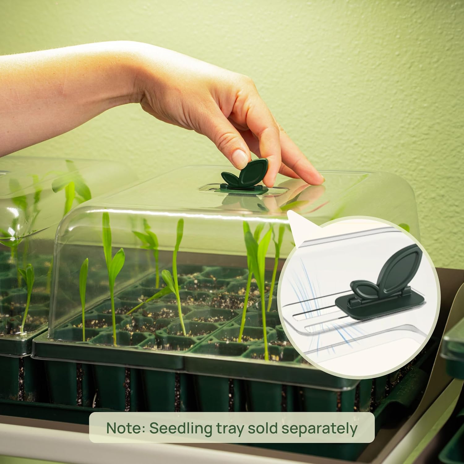 Vego garden Seedling Dome Cover 10" x 10" Food-Grade PET Plastic with Drip Irrigation & Vented Airflow for Seeds Growing Starting (4-Pack)