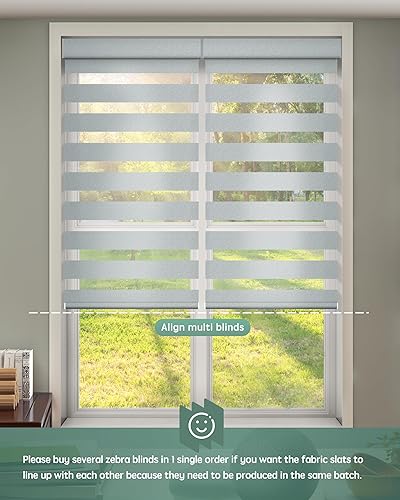 Miniatura 135 de Persianas de cebra motorizadas Yoolax compatibles con Alexa, persianas motorizadas con control remoto, persianas eléctricas inteligentes automáticas