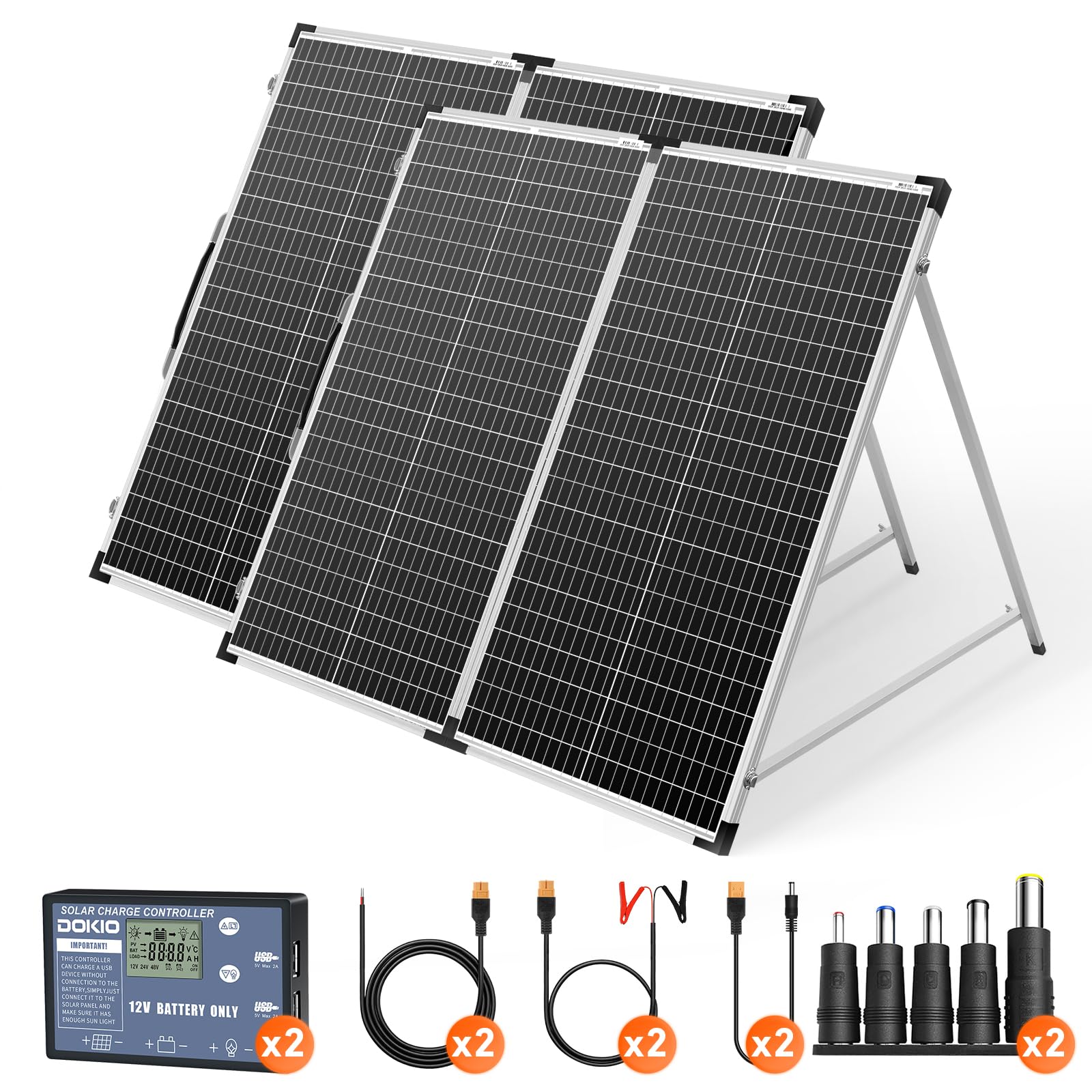 DOKIO 2 Set 160W Pannello Solare Portatile Pieghevole Fotovoltaico 320W