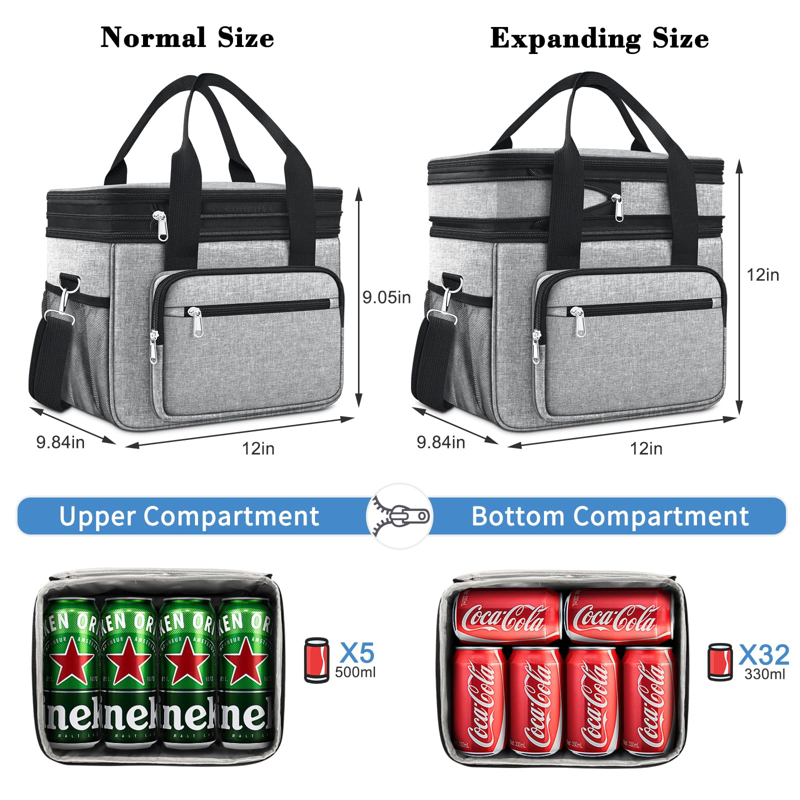 Borsa termica Sacchetto per alimenti surgelati, 26 l, Lunghezza esterna: 585 mm - Sacchetti freddi Sacchetto per alimenti surgelati, Contenuto PE 26 l, L 585 x L 475 x A 7 mm
