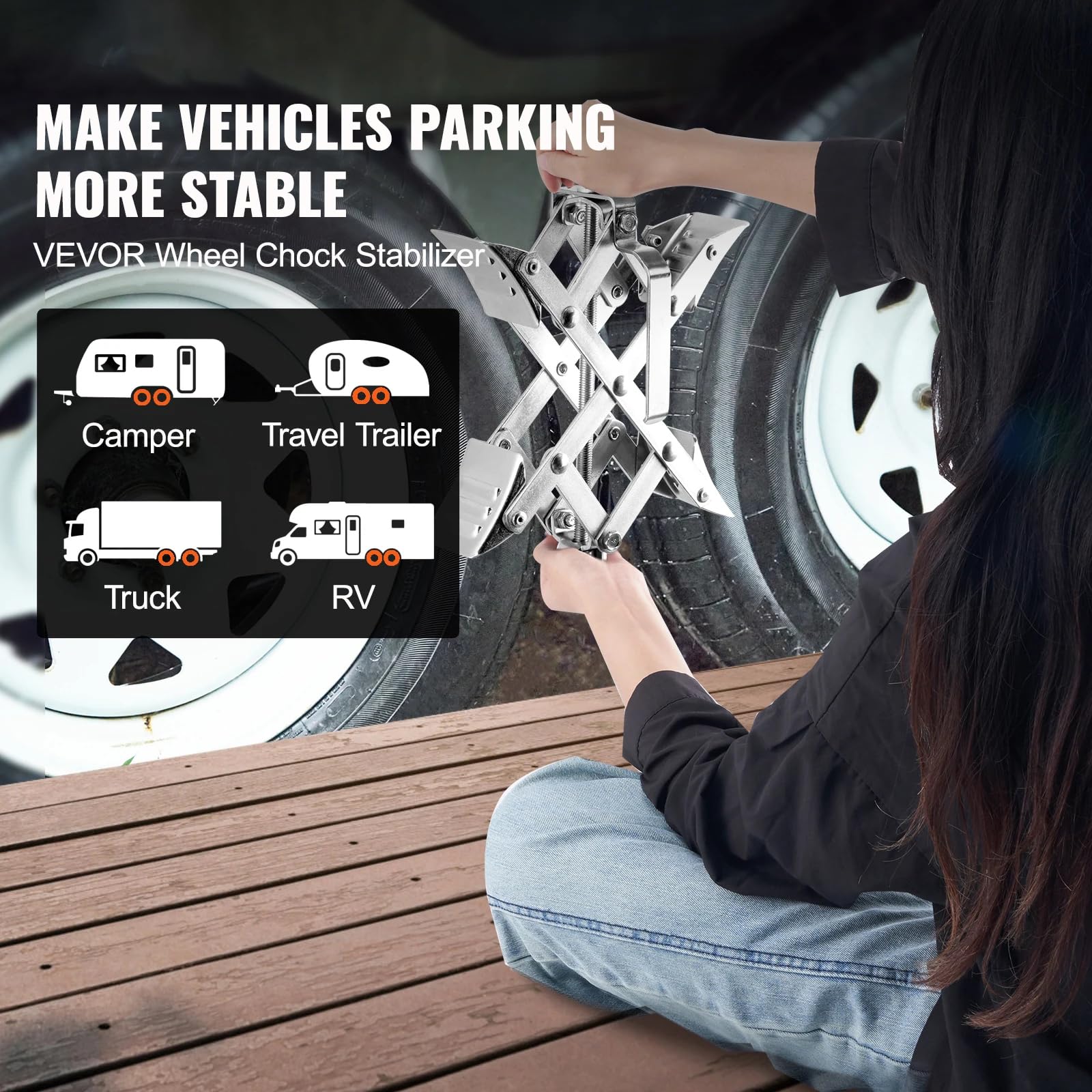 RV-Unterlegkeil-Stabilisator, X-förmiges Design für sicheres Parken und Nivellieren, ideal für Anhänger und Wohnmobile