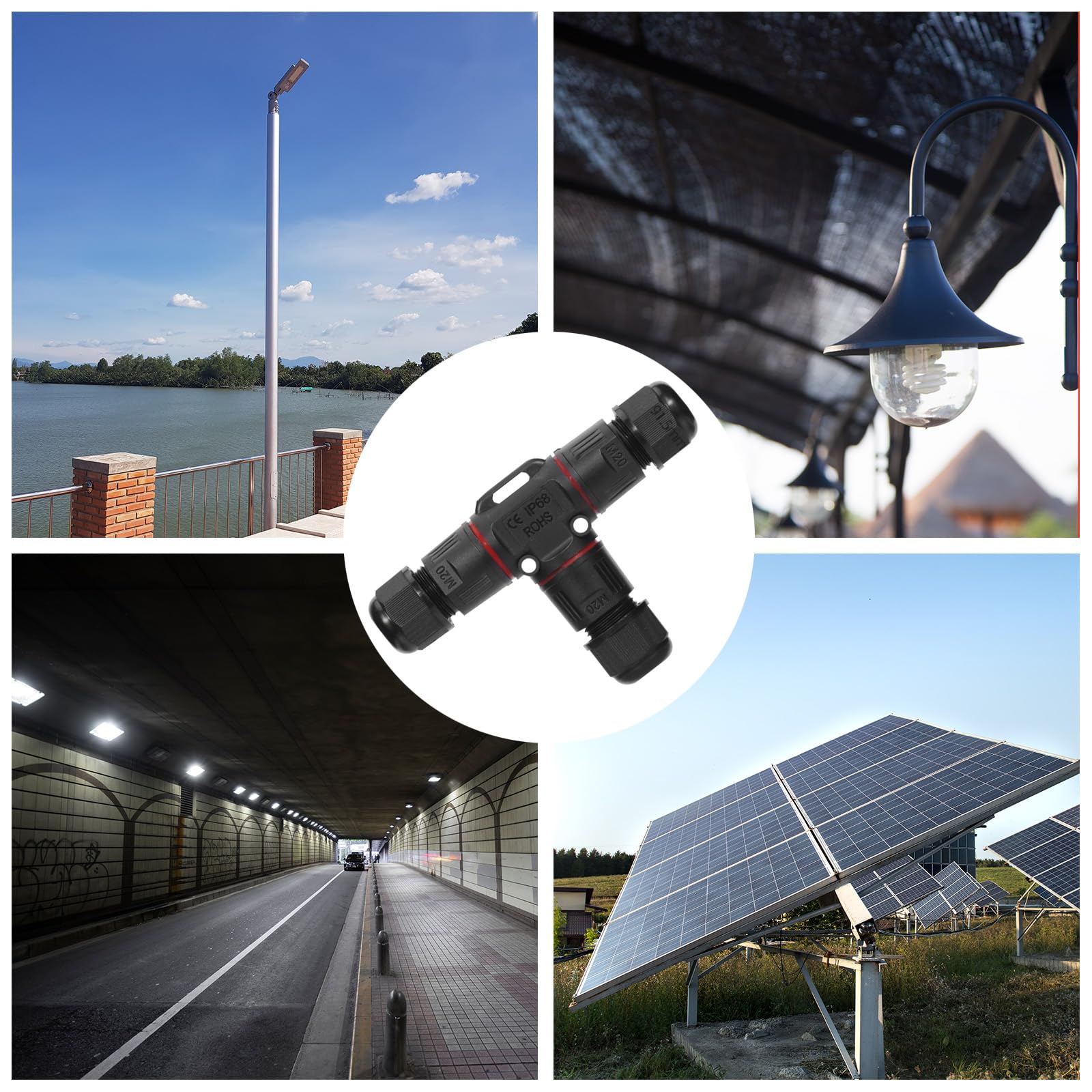 3 Pièces Connecteur Electrique Etanche, Connecteurs de Câbles Étanches IP68 Extérieur T Connecteur Câbles 3 Voies Ø 3-12 mm, Boite de Jonction Etanche
