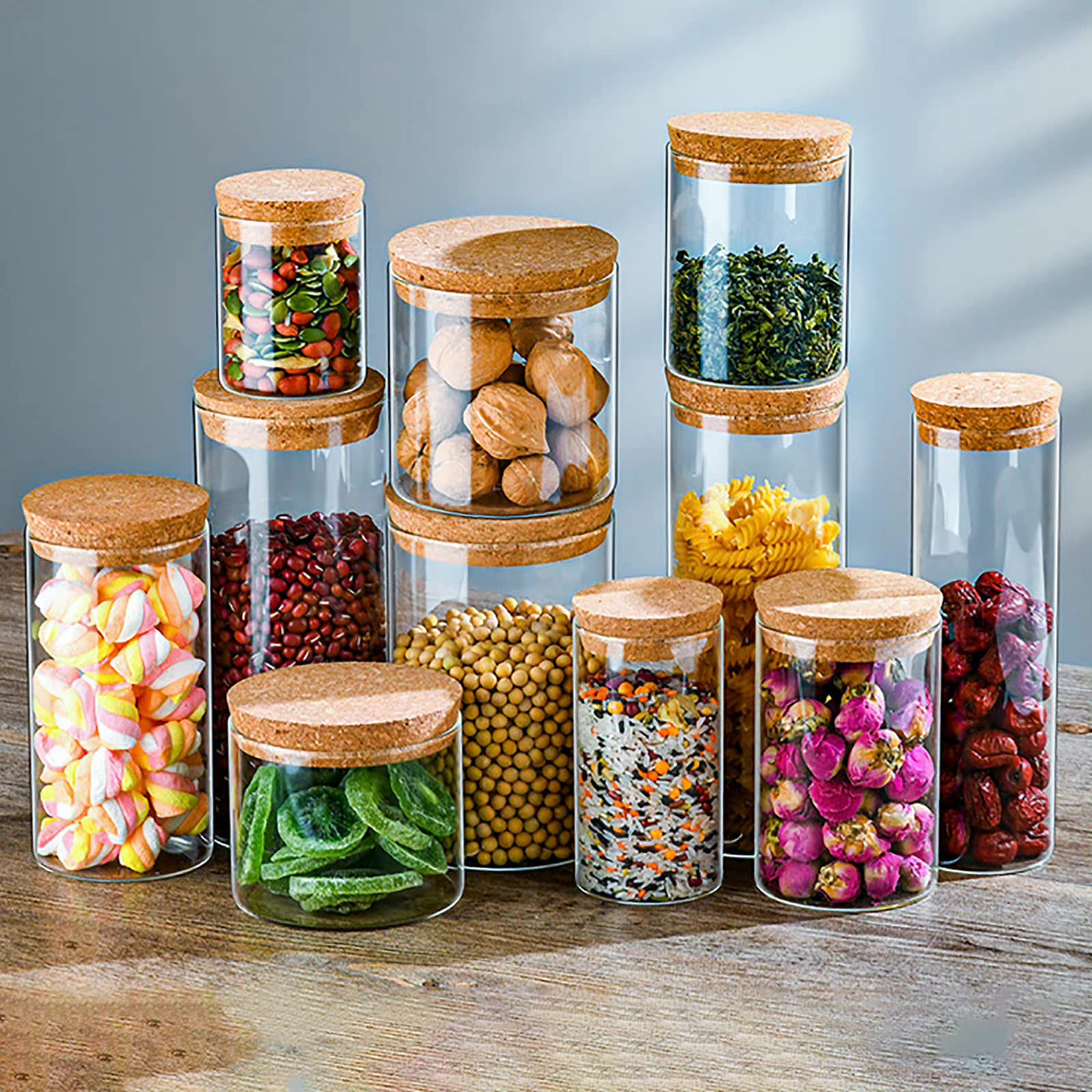 Amazon｜貯蔵タンク 密閉容器 ガラス保存瓶 キャニスター パスタケース