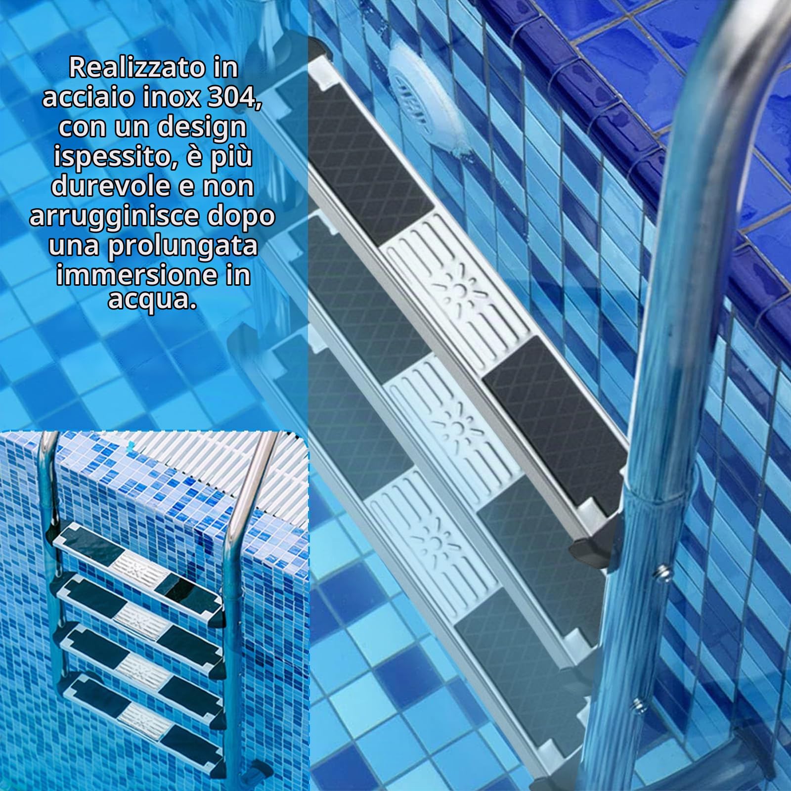 Gradini Per Scaletta Piscina, 2 Pezzi Gradino Antiscivolo Per Piscina Scala Di Ricambio In Acciaio Inox Generale Per Scaletta Scala Accessori Antiscivolo Parti Pedale