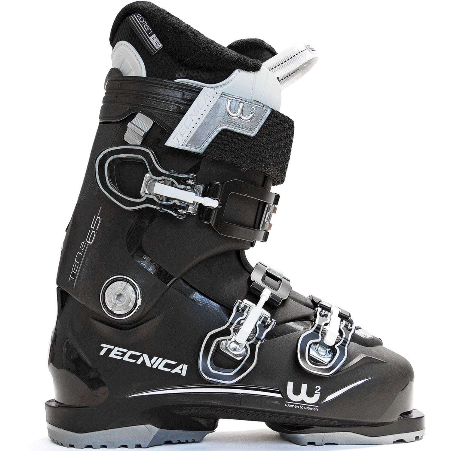 Tecnica Ten.2 65 C.A. Ski Boots Black Womens Sz 9.5 (26.5)