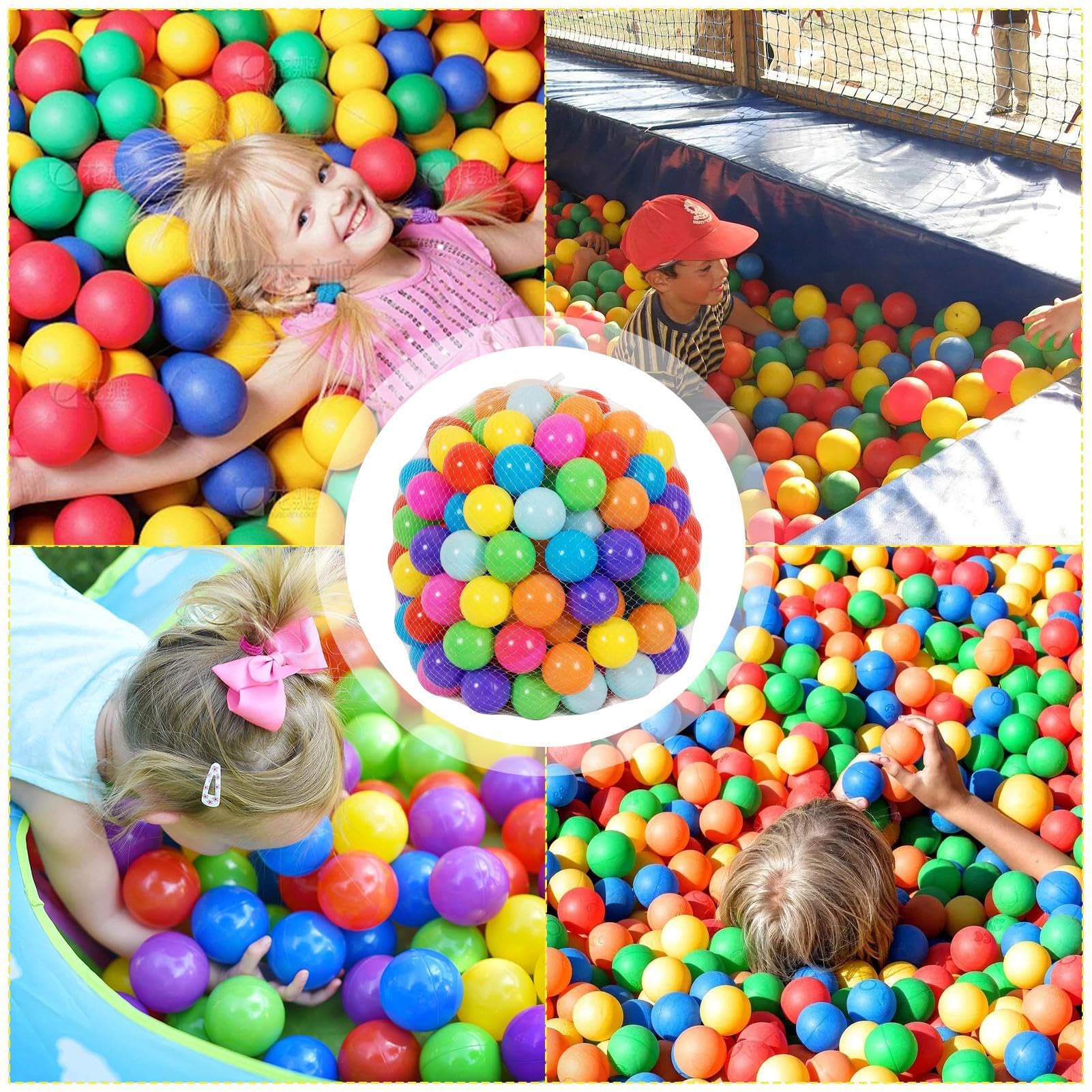 50 Pièces Balles De Piscine À Balles | Anti-écrasement Balle De Jeu Portables | Jeu De Boules Bébé | pour Tente, Maison, Piscine | Boules De Mer pour Piscine | Y Compris Un Sac en Filet