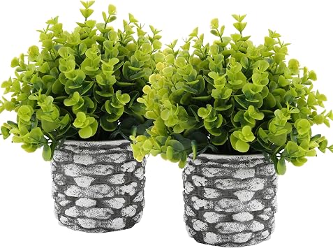 ALAGIRLS 2 Pack 10.38" Fake Plants Artificial Indoor Decor
