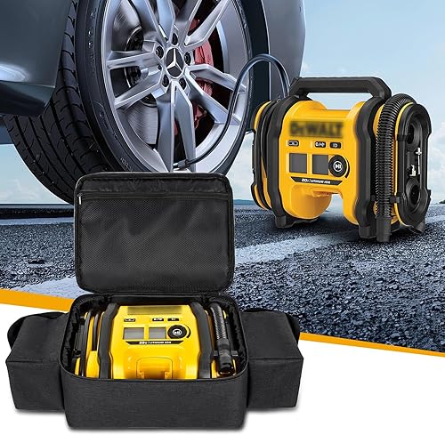 Miniatura 7 de Bolsa de transporte para compresor de aire, funda protectora compatible con el inflador de neumáticos DEWALT 20V MAX DCC020IB, soporte de