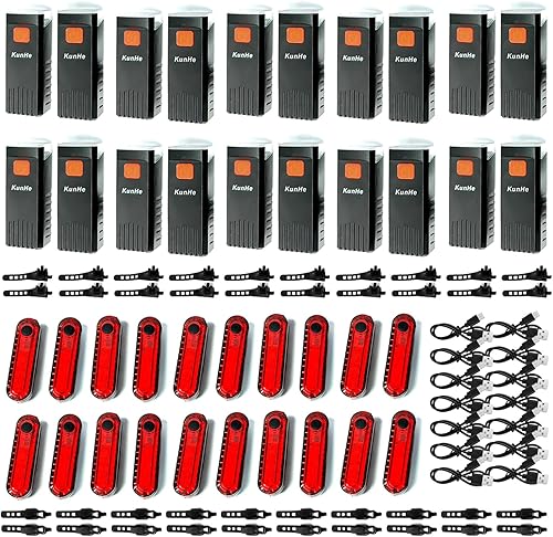 Kunhe Luces de bicicleta recargables USB-C delanteras y traseras (2 o 4 o 10 o 20 paquetes) conducción nocturna para niños y adultos, 3 modos de