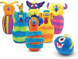 Melissa & Doug- Gioco di Bowling con 6 Birilli di Peluche a Forma di Mostri con Borsa per Trasporto, 12210