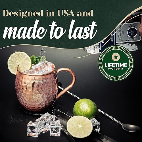 Miniatura 8 de Kitchen Science Moscow Mule - Juego de 6 tazas de cobre 16 onzas  Tazas de cobre 100 puro de grado alimenticio  Hecho a mano con acabado martillado
