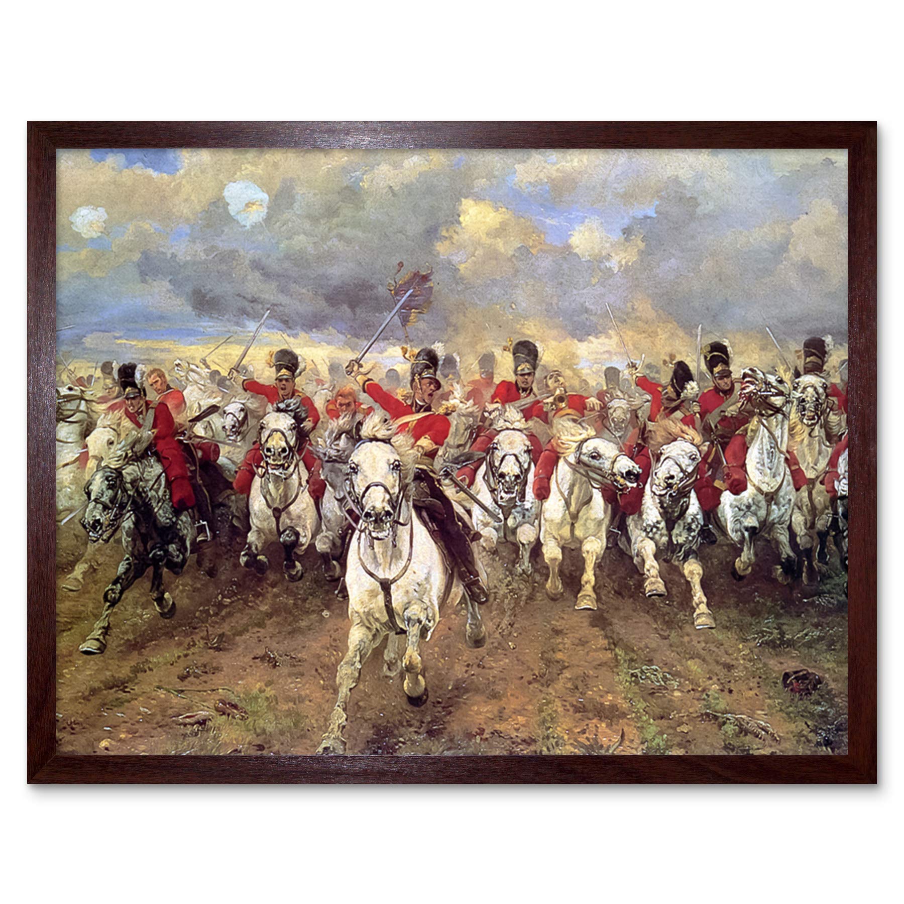 Artery8 Thompson Scotland Forever Battle Waterloo Painting Art Print Framed Poster Wall Decor 12x16 inch