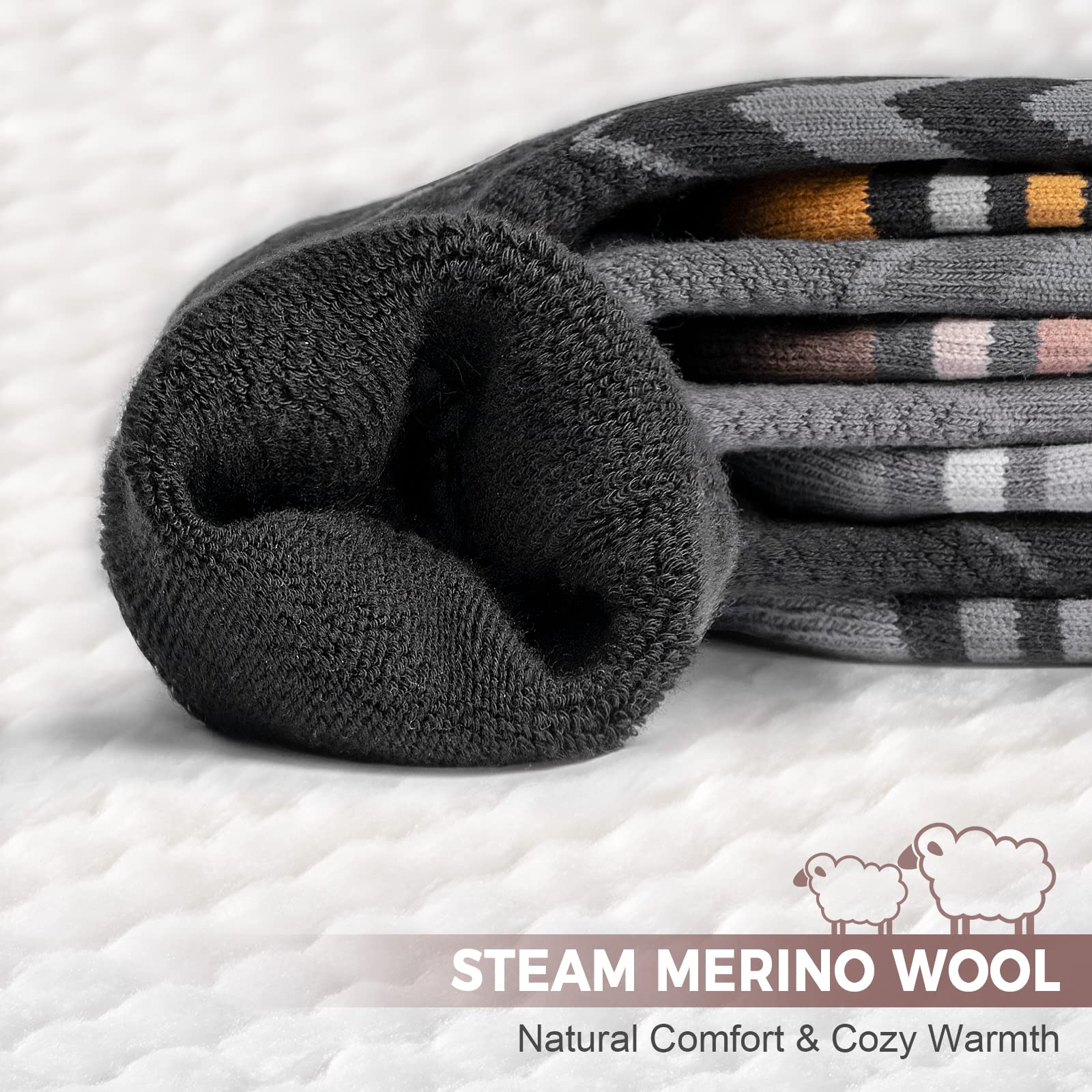 2 Paia Di Calze Sci in Lana Merino Per Uomo, Donna E Ragazzo, Calze Da Sci Snowboard a Compressione, Calze Termiche Sci Alte E Spesse Per Il Freddo, Traspiranti, Ad Asciugatura Rapida, Taglia 35-51