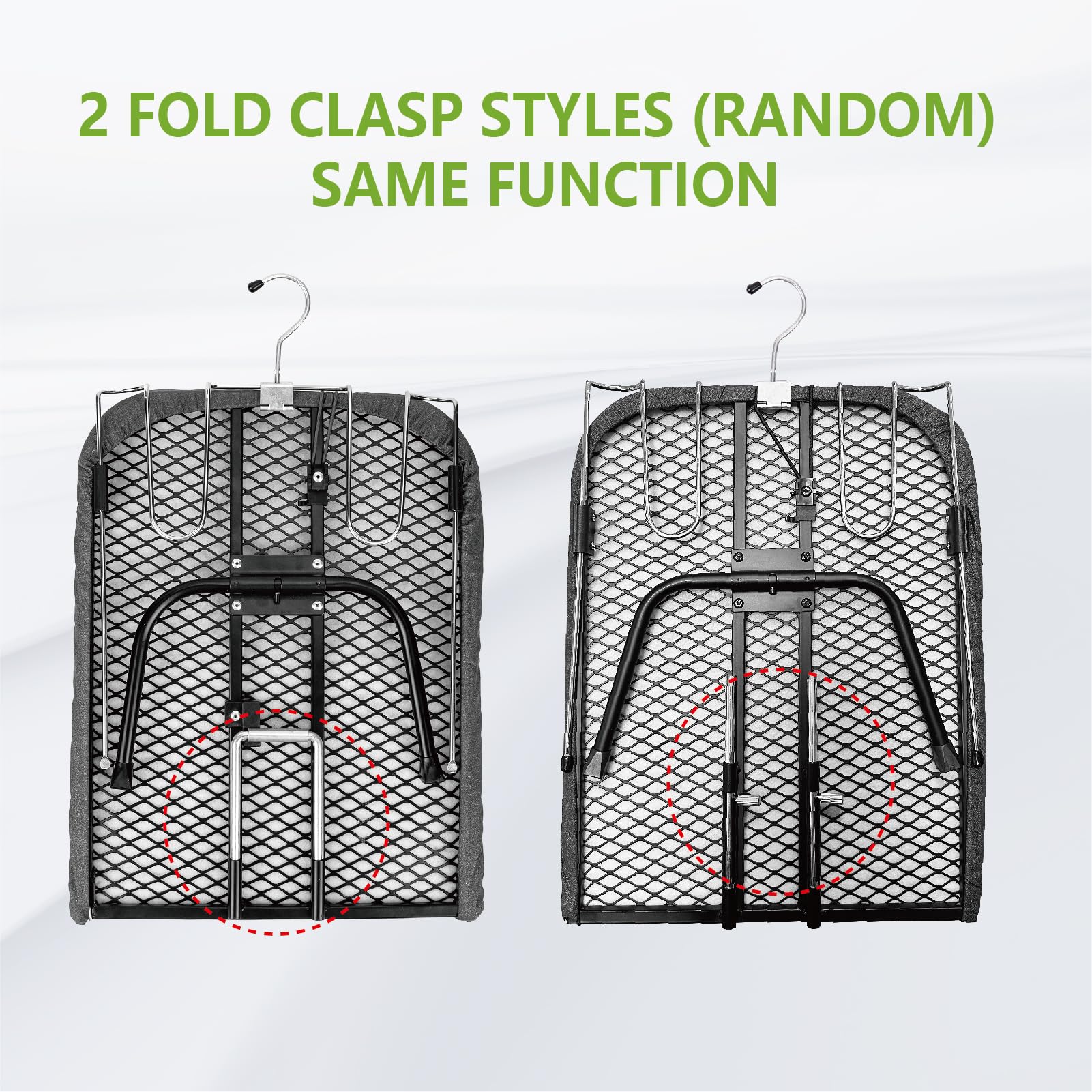 OMUACHIAP - Tabla de planchar plegable con bandeja de hierro, pequeña y compacta para apartamentos, espacios reducidos y viajes, 31.8 x 12 pulgadas, color negro