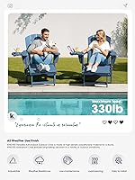 Vista 8 de KINGYES Silla Adirondack Plegable Ajustable con Reposapiés y Organizador de Reposabrazos Multifuncional 4 en 1, Silla Reclinable Adirondack Plegable