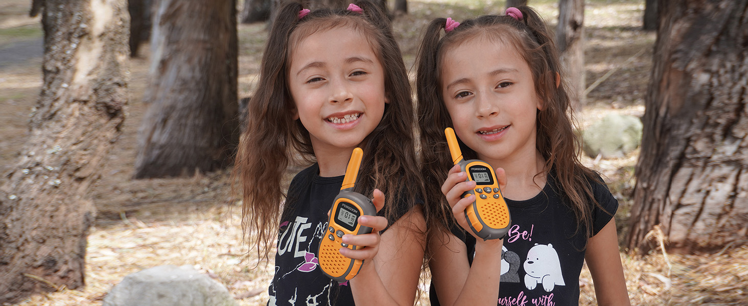 FOREDOM J388C Walkie Talkies Para Niños – Pack De 2 Con Linterna Y Alcance De 3.2 Km, Regalo Educativo En Rosa